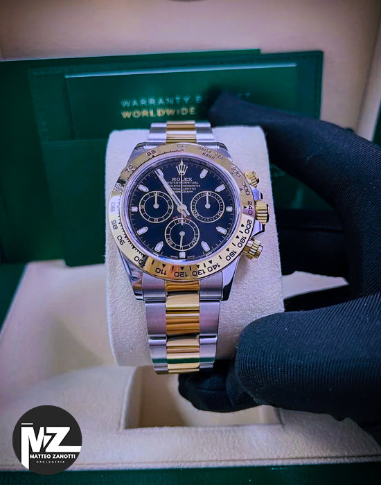 Daytona 40mm Acciaio/oro Quad. Nero
