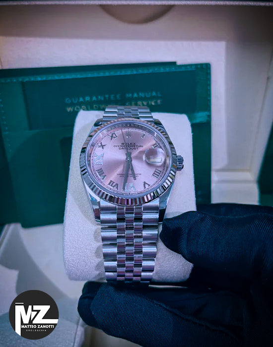 DateJust 36 mm Rosa Jubilee Num. Romani