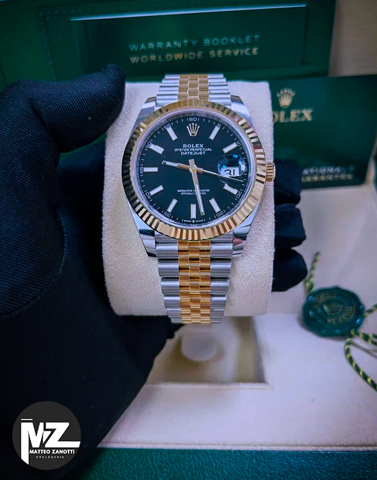 Datejust 41 mm Jubilee Acciaio/oro Quad. Nero