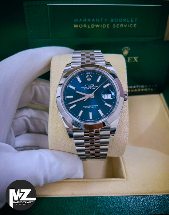 Datejust 41 mm Blu Jubilee Ghiera Liscia