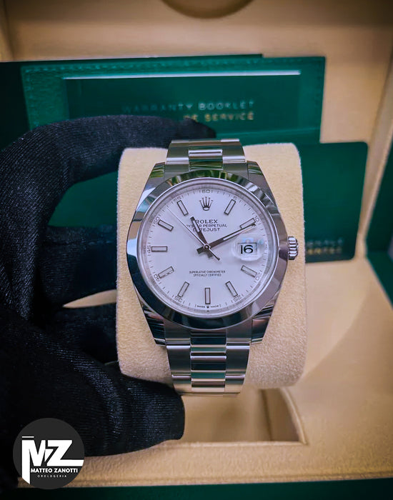 Datejust 41 Bianco Oyster Ghiera Liscia